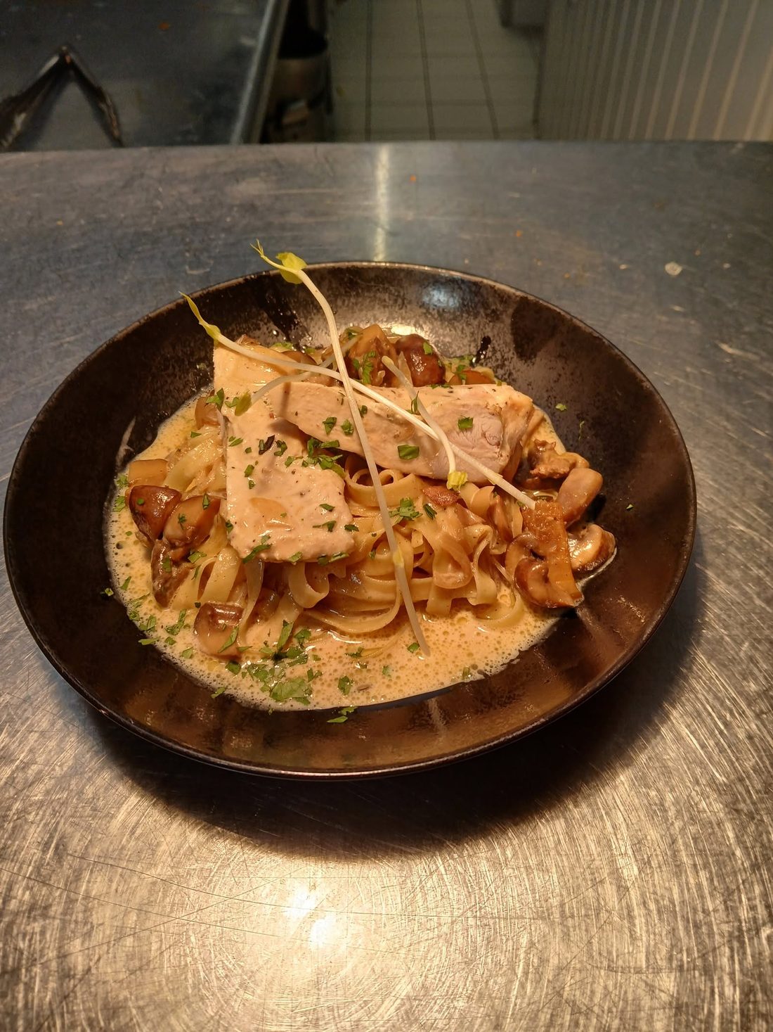 Tagliatelles poulet & champignons